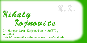 mihaly kojnovits business card